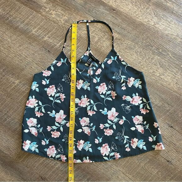 Forever 21 T Back Tank Top Floral Racerback Medium Flowy - Picture 8 of 9